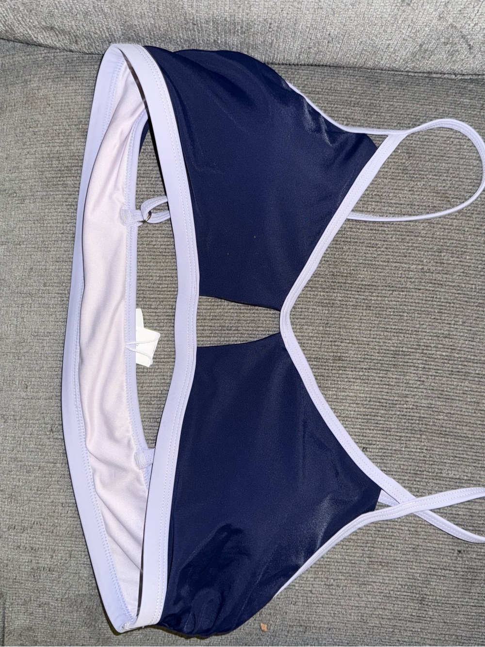Cupshe Navy Bikini with Lilac Trim - Picture 2 of 3